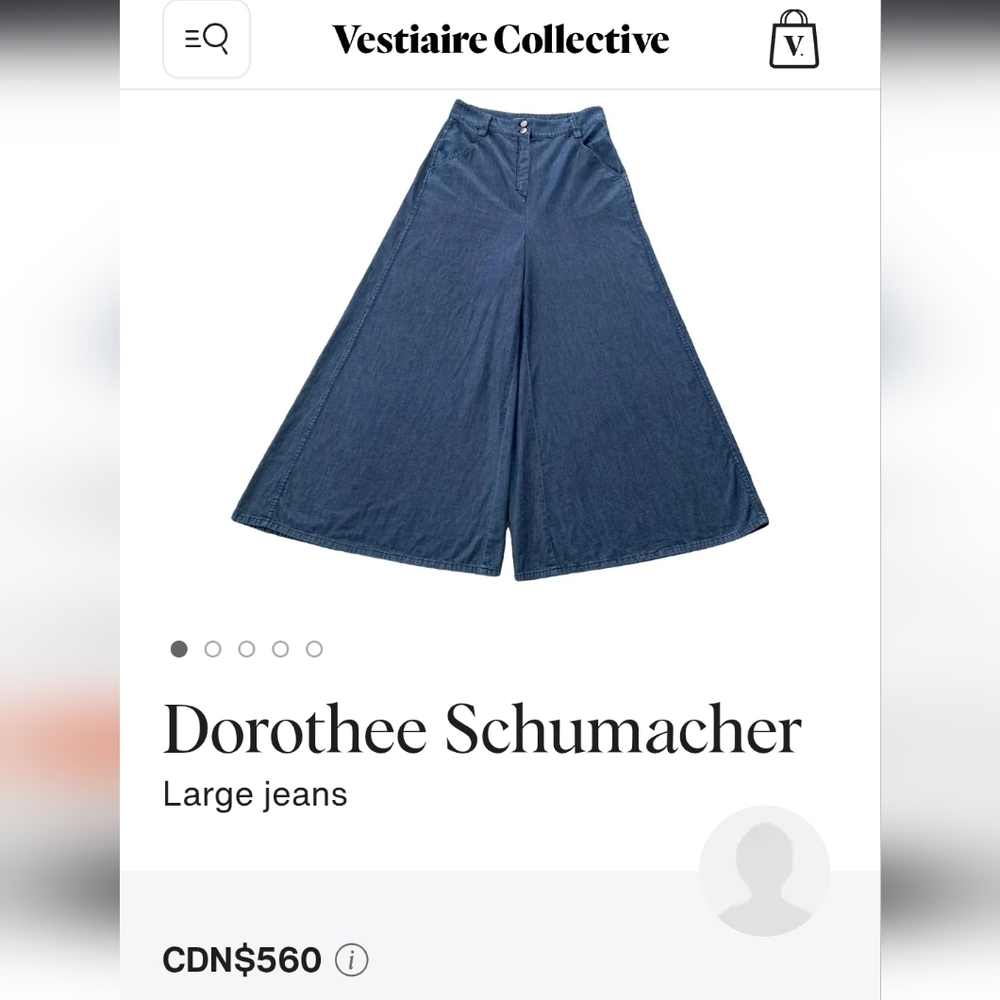 Dorothee Schumacher Wide-Leg High Waist Chambray Jeans/Pants, Size 5 (12) ~ EUC - Picture 15 of 16
